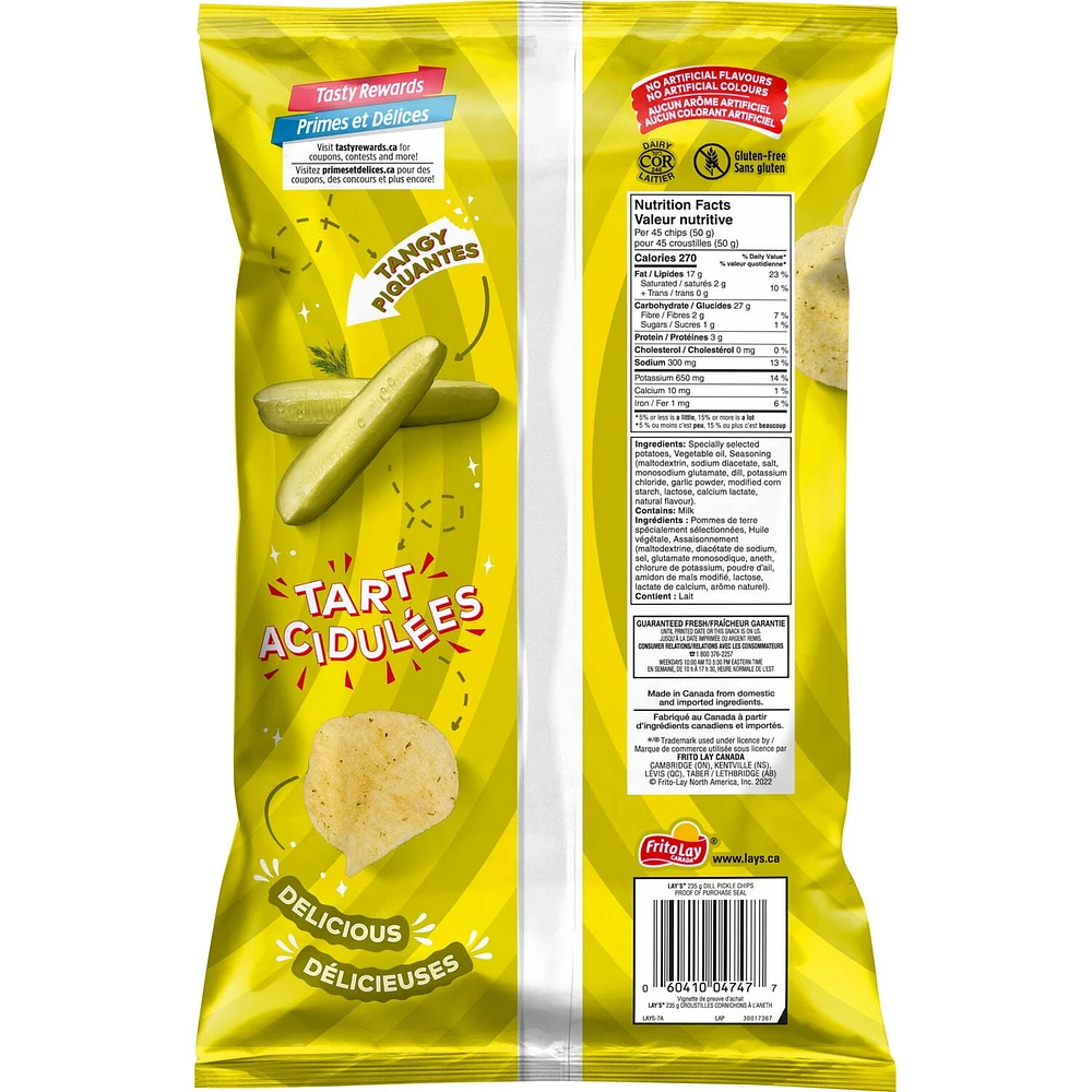 Lay's Dill Pickle flavoured potato chips, 235g