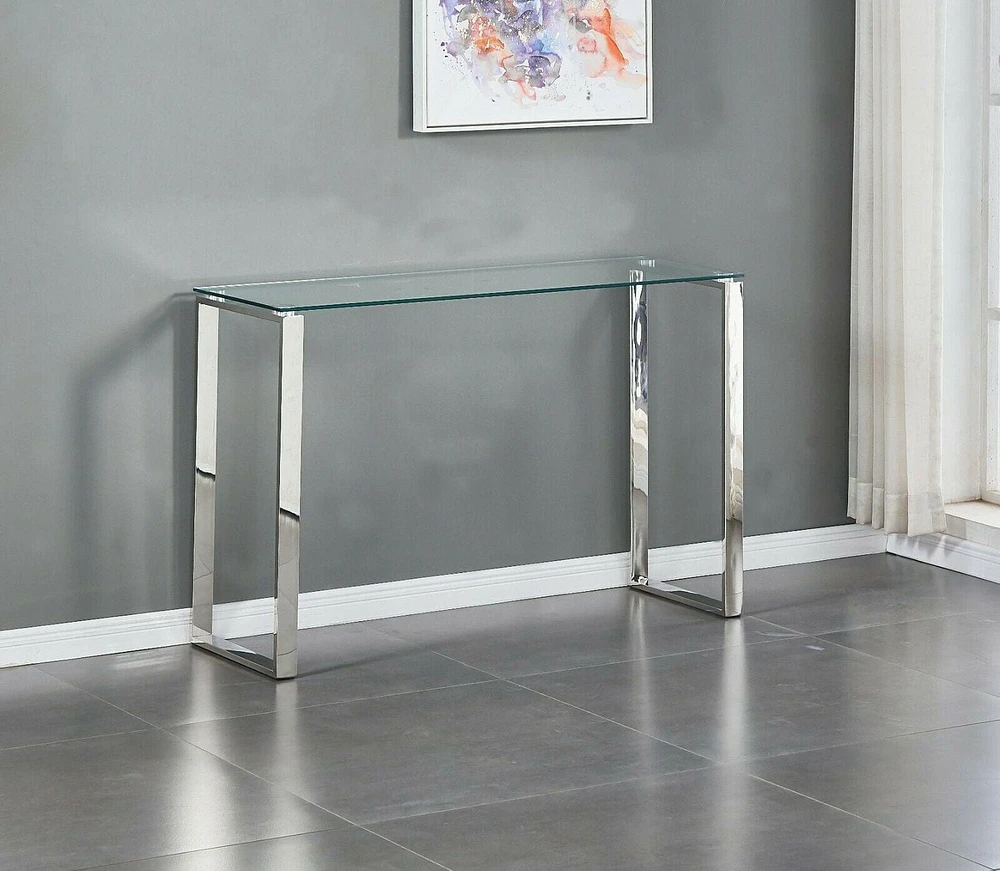 Heavenly Collection <br>Table Console en Verre en Argent