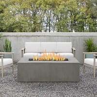 Real Flame Estes 60" Rectangle Propane Fire Pit With Hidden Tank in Flint by Jensen Co.