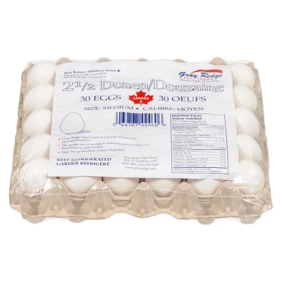 Gray Ridge White Eggs 30 Pack Medium, 30 Count