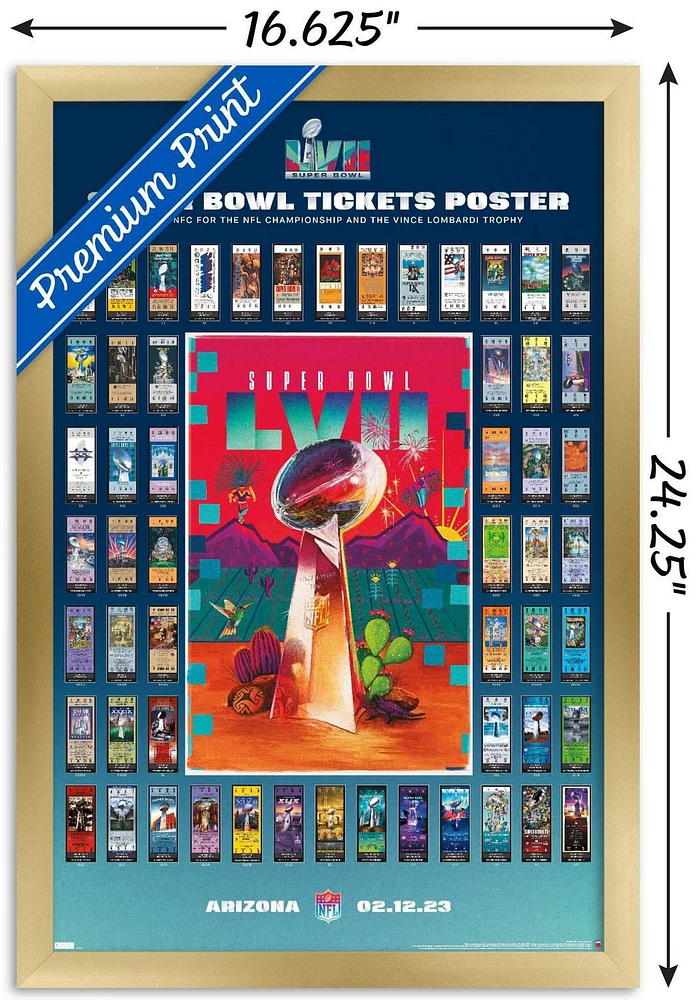 NFL League - Super Bowl LVII Ticket Collage Wall Poster