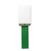 Conceptions Elégantes Lampe de table moderne en cuir avec abat-jour en tissu blanc