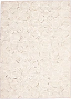 ECARPETGALLERY 9'1" x 12'9" Contemporary Cowhide Patchwork Handmade Area Rug for Living Room, Dining Room and Bedroom in Grey
