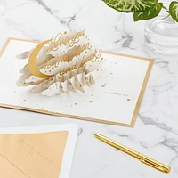 Carte Signature en relief – Paper Wonder de Hallmark – Carte de la Saint-Valentin, carte d'anniversaire, carte d'amour, carte romantique de fête (Lune et étoiles)