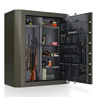 Remington BIG GREEN Coffre-fort pour armes à feu 65 po de haut, grand coffre-fort de sécurité avec serrure électronique et protection ignifuge et étanche (capacité de 84 armes à feu) - SAR6584-BG-CA