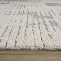 Rug Branch Nimbus Abstract Indoor Area Rug, Cream Grey, Modern - Living Room, Bedroom, Dining Room, and Kitchen