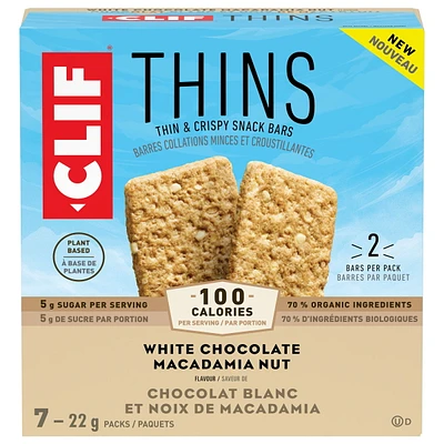 CLIF Thins White Chocolate Macadamia Nut 7CT, CLIF Thins White Chocolate Macadamia Nut 7CT