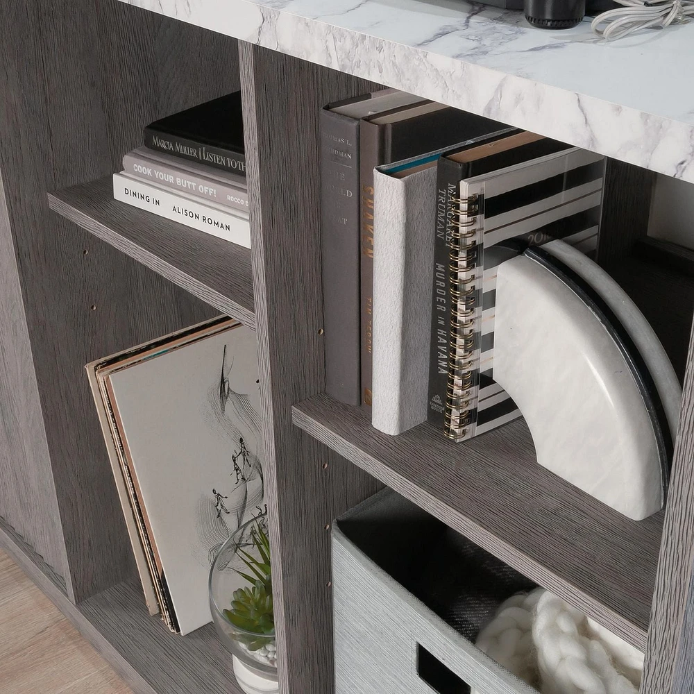 Sauder La Collection East Rock Meuble de rangement décoratif, Finition Ashen Oak, 431762
