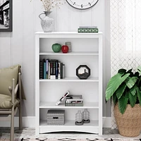 Prepac Bibliothèque standard à 4 tablettes pour bureau à domicile, blanc
