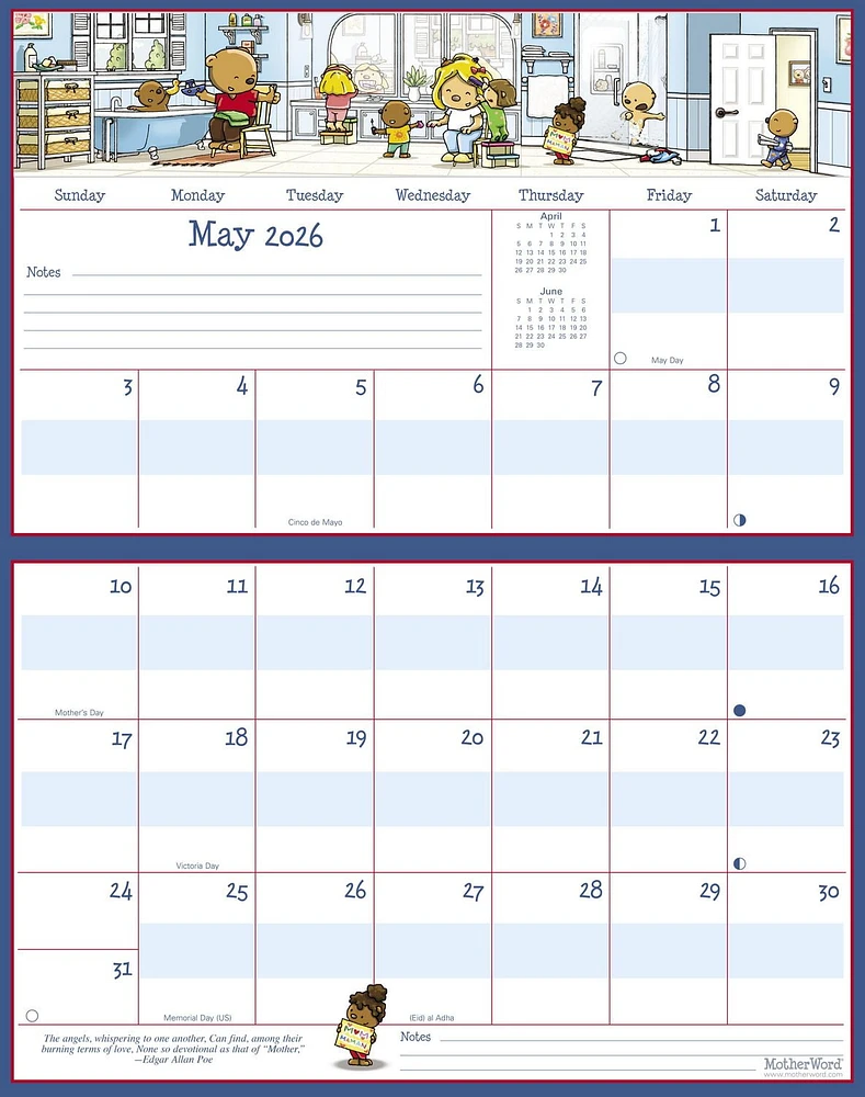2026 Motherword Magnetic Calendar - English