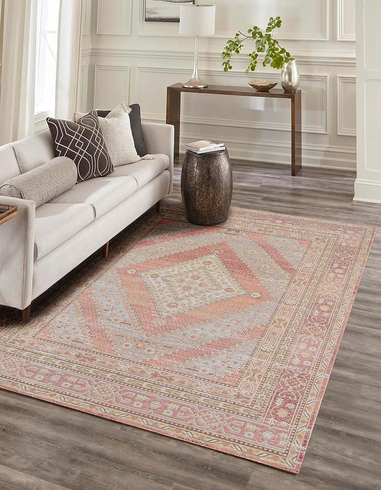 ECARPET Poppy 4'0" x 6'0" Traditional Area Rug for Living Room, Bedroom, Dining Room, Entrance, Hallway and More.