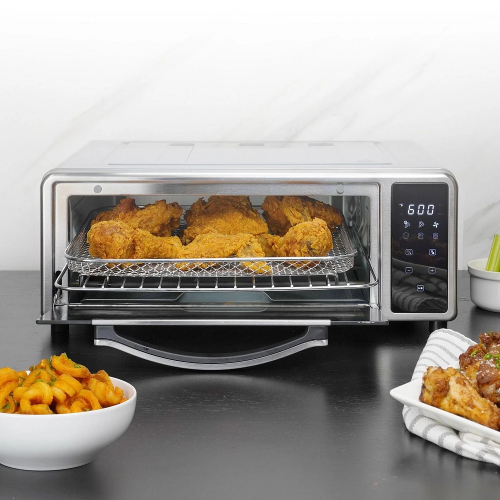 Kalorik MAXX High Heat 600°F Air Fryer and Pizza Oven with Pizza Stone, in Stainless Steel (AFKA600PZB43)