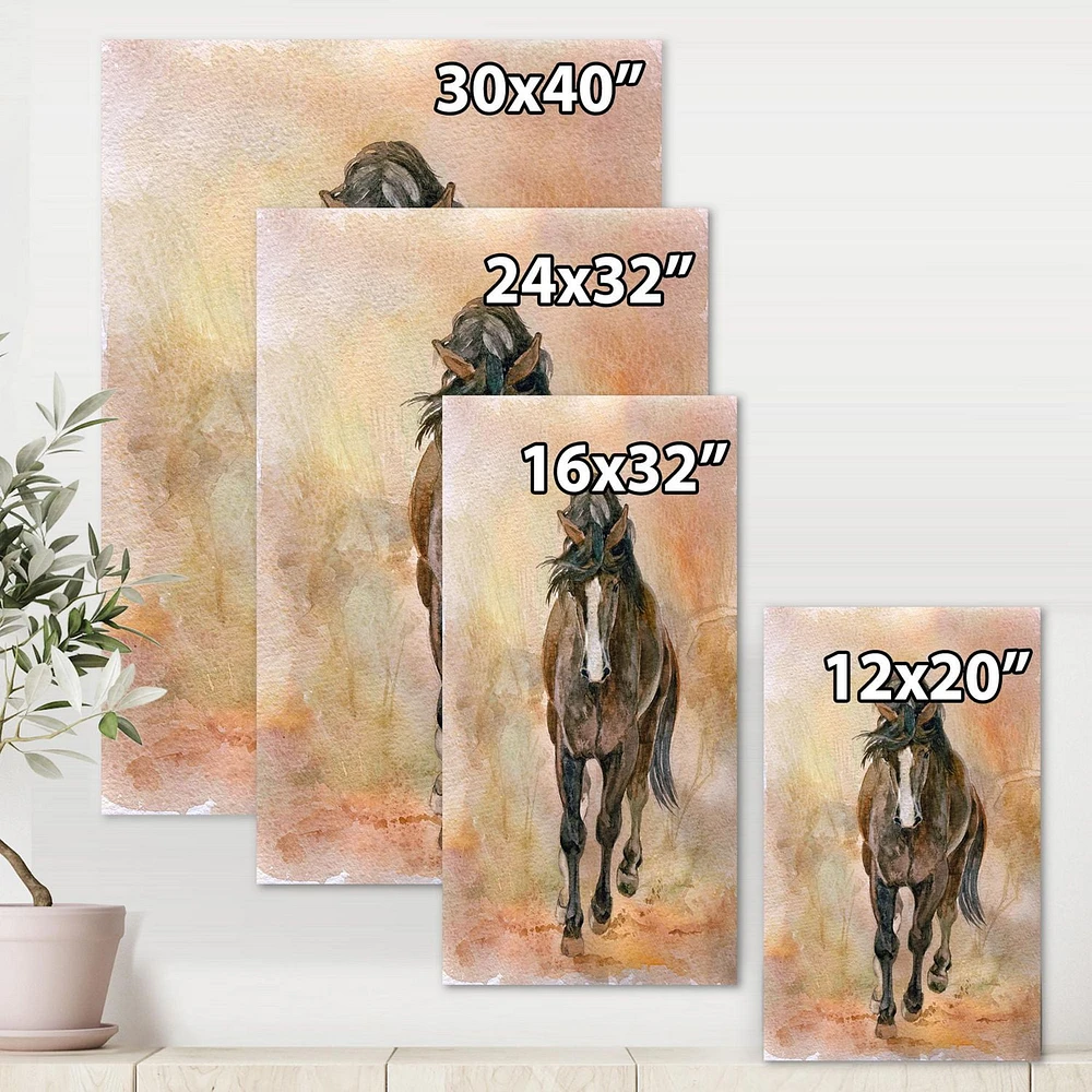 Designart Portrait De Beau Cheval Alezan II Art mural sur toile
