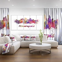 Design Art La Ligne D'Horizon De Minneapolis Art Sur Toile