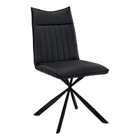 Monarch Specialties Chaise, Lot De 2, Côté, Rembourré, Cuisine, Salle À Manger, Pu D'aspect Cuir, Métal, Noir, Contemporain, Moderne