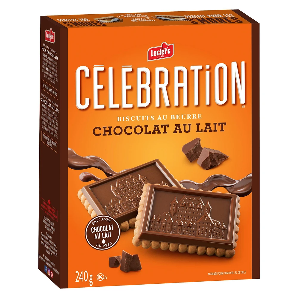 Celebration Milk Chocolate Top Butter Cookies, 240g / Boxed Cookies