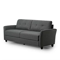 Zinus Ricardo 3-Seat Upholstered Sofa Couch with Tufted Cushions, Dark Grey