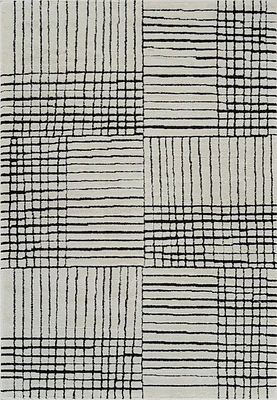 Tapis d'interieur abstrait Rug Branch Domus, crème noir, moderne - Salon, chambre, salle a manger et cuisine