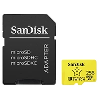 Carte SanDiskMD microSDXCMC pour Nintendo SwitchMC de 256 Go – SQXAO256GCWCZN