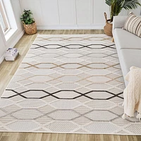 Rug Branch Maison Geometric Indoor Area Rug, Cream Beige, Modern - Living Room, Bedroom, Dining Room, and Kitchen<br>