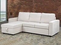 Adelaina Sectional Sofa Bed, Beige