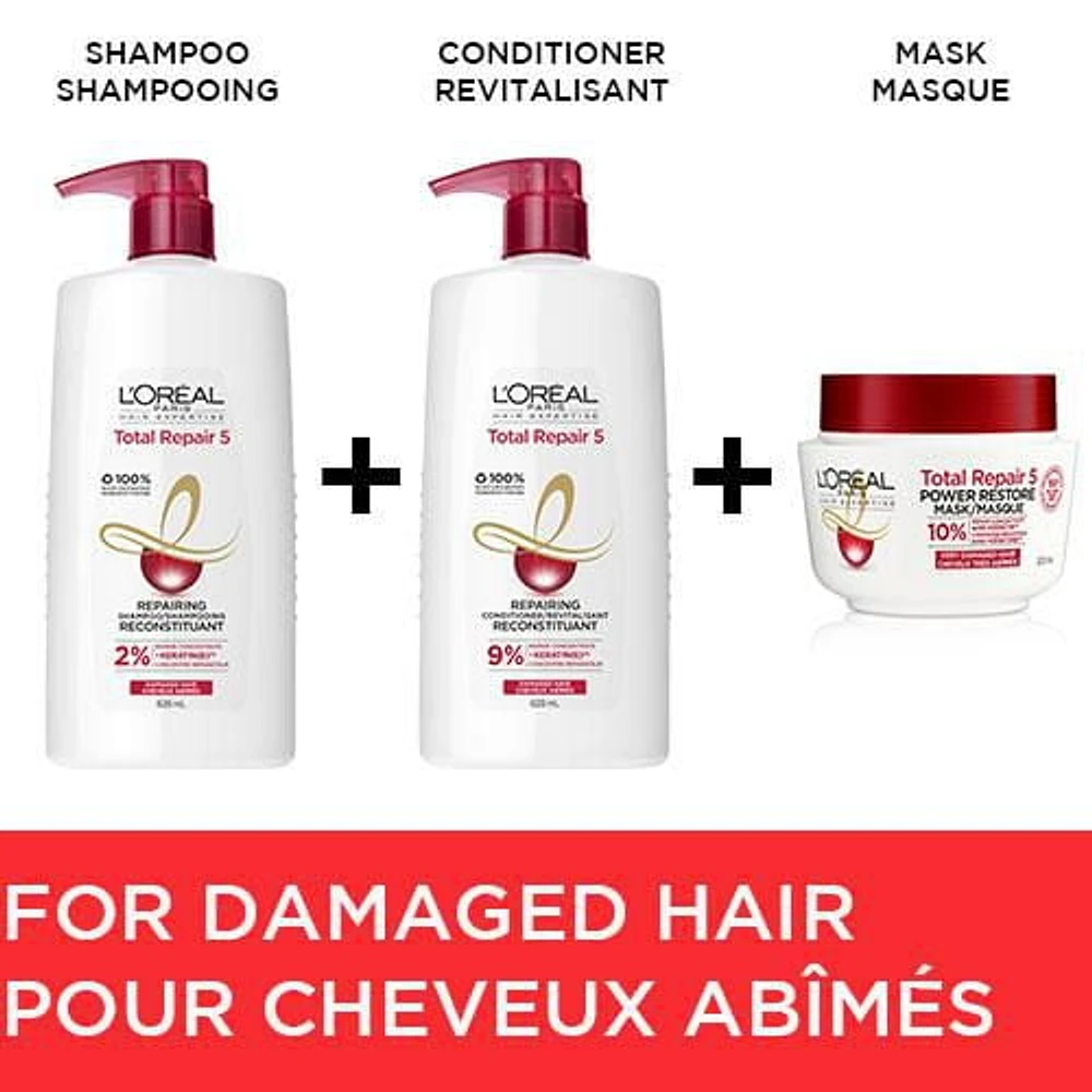 L'Oréal Paris Hair Expertise Total Repair 5 Hair Mask, Enriched Active Serum, 300 mL