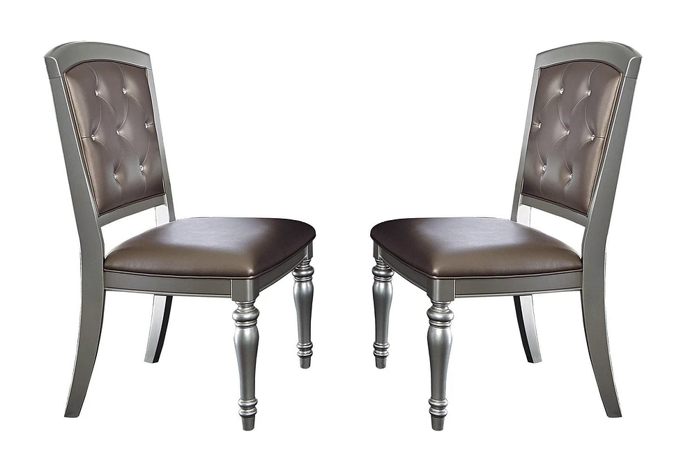 Topline Home Furnishings Sophisticated Silver 8pc Dining Set