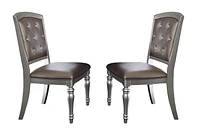 Topline Home Furnishings Sophisticated Silver 8pc Dining Set