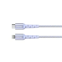 iHome Durastrain 6ft Lightning to USB Type-C Cable - White