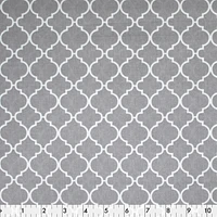 Fabric Creations Light Grey with White Moroccan Lantern Fat Quarter Pre-Cut Fabric - 18" x 21" / 45cm x 53cm, 18" x 21" / 45cm x 53cm