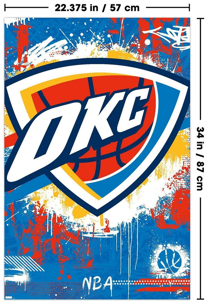 NBA Oklahoma City Thunder - Maximalist Logo 23 Wall Poster, 22.375" x 34"