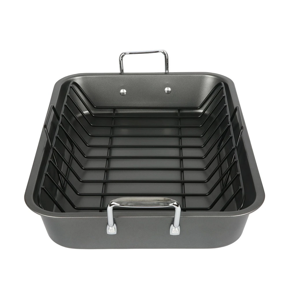 Rôtissoire 2 pièces Mainstays de 18 po avec grille Rôtissoire 2 pièces Mainstays