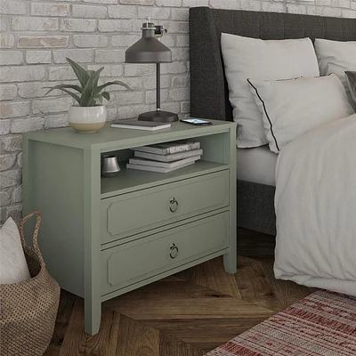Novogratz Her Majesty 2 Drawer Nightstand, Black