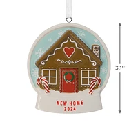 Décoration Hallmark de Noël (Boule à neige, maison de pain d'épices, 2024, céramique)