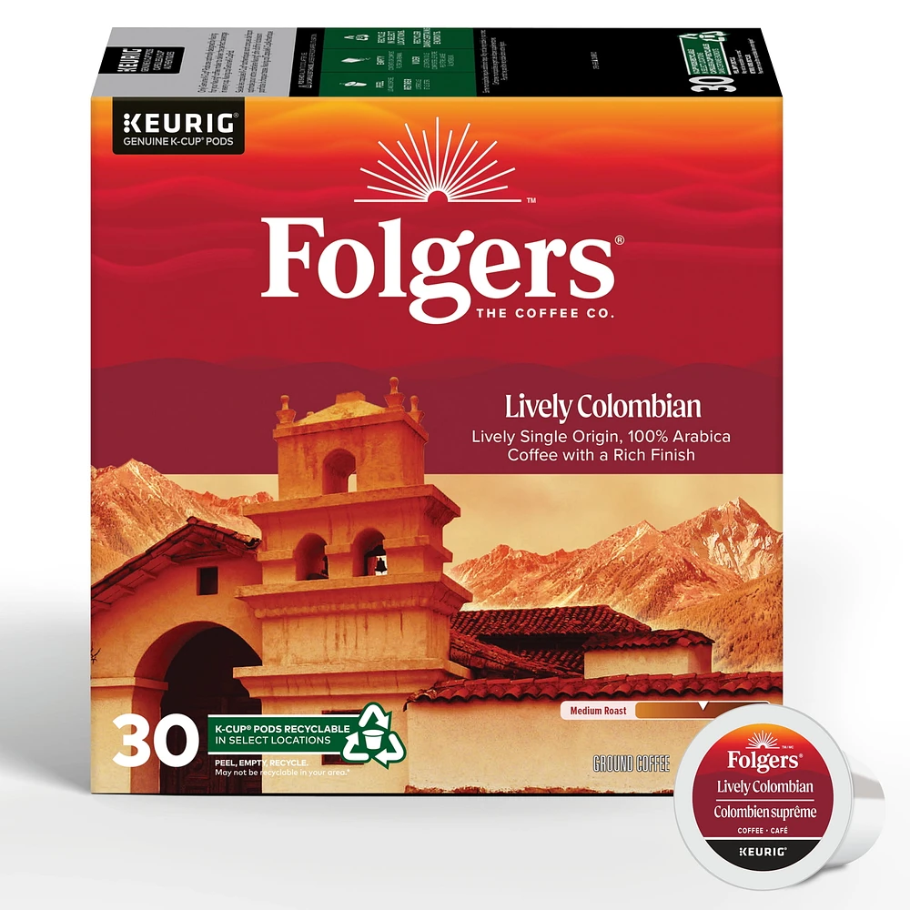 Folgers Capsules de café K-Cup Colombien suprême 30 Capsules 30 capsules