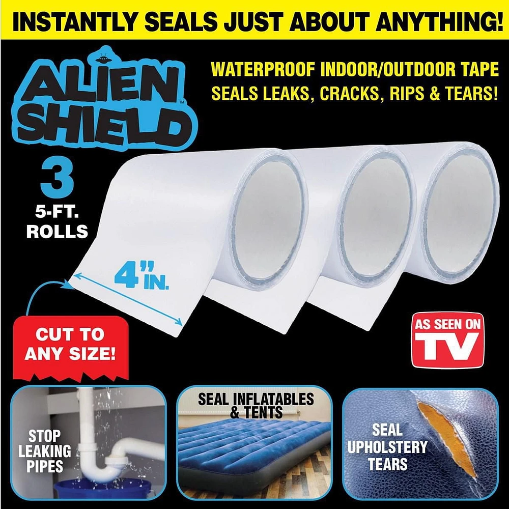 Alien Shield Ultra Durable Water-Proof Tape, 3 Pack, 5 Feet Rolls, Tape