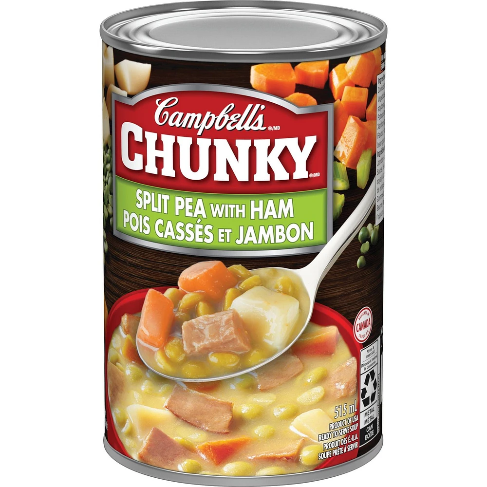 Campbell's® Chunky® Split Pea with Ham Ready to Serve Soup, Shelf Stable, Ready to serve soup 515 mL