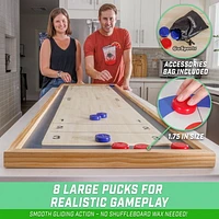 GoSports - 6 ft Tabletop Shuffleboard and Curling 2-in-1 Game