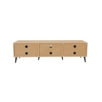 Meuble télé Cole Modern de 71 po de long avec armoire de rangement
