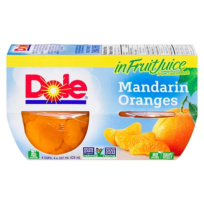 Dole Mandarin Oranges Fruit Juice, 4 x 107 mL
