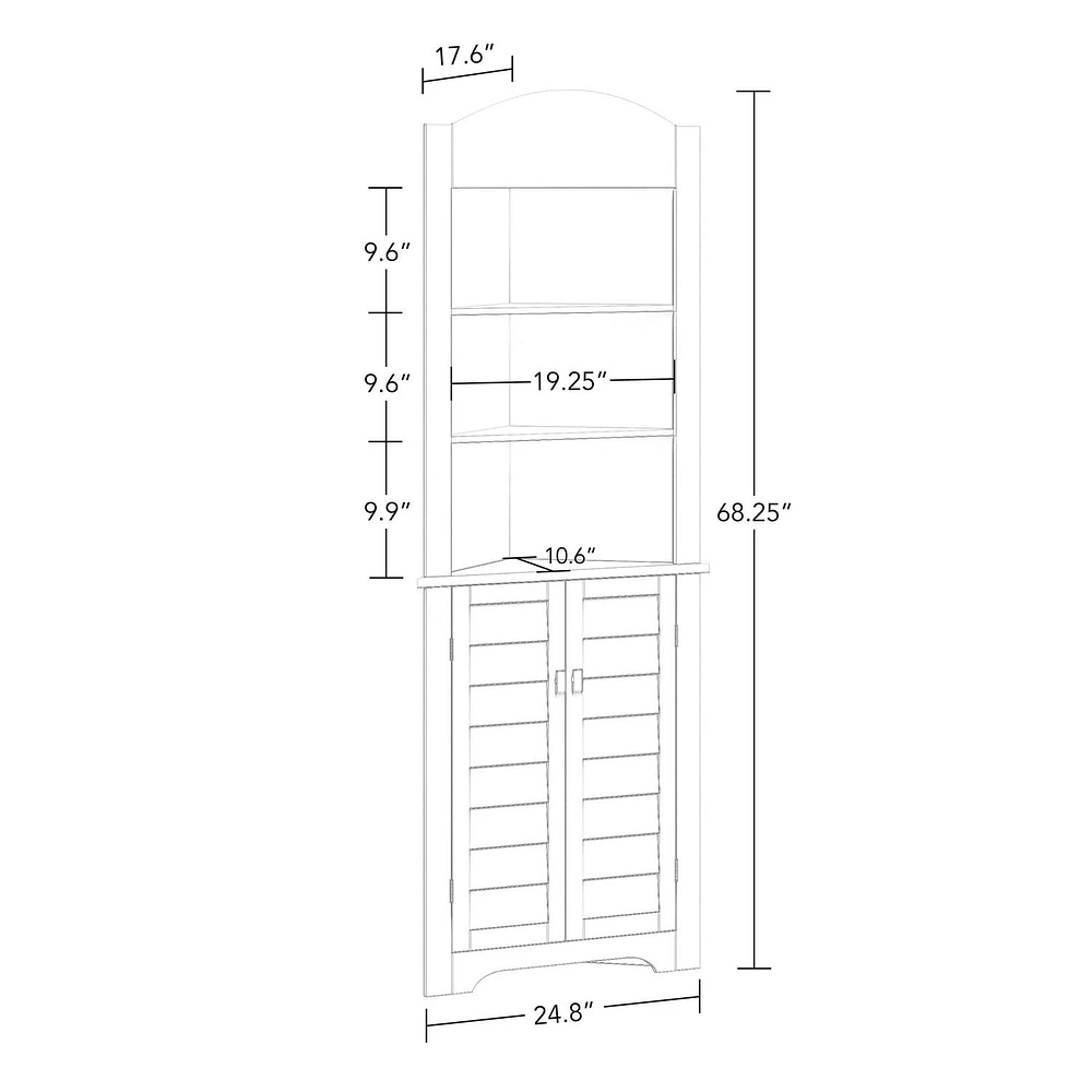 Maison RiverRidge® Brookfield Armoire haute d’angle à deux portes - Blanc