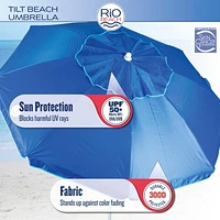 Parasol de 2,13 m (7 pi) avec ancrage de plage Rio Beach