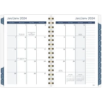 Petit Agenda Hebdomadaire/Mensuel 2024 Mead, Lignes Geo Bleues