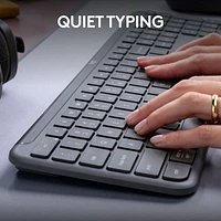 Logitech Signature Slim K950 Wireless Keyboard, Sleek Design, Switch Typing Between Devices, Quiet Typing, Bluetooth- Graphite