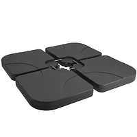 Parasol de terrasse inclinable en porte-à-faux CorLiving de 9,5 pieds avec cadre en acier, 8 bras de support et poids de base inclus