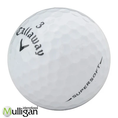Mulligan - 12 balles de golf récupérées Callaway Supersoft 5A Pristine, Blanc