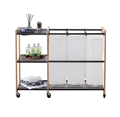 TRINITY EcoStorage 3-Bag Bronze Laundry Station w/Wheels
