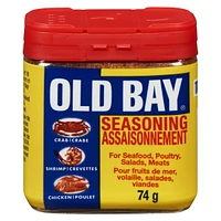 Old Bay, Seasoning for Seafood Poultry Salads Meats, Original Blend, Plastic Can 74 g