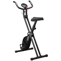 Soozier Foldable Exercise Bike Stationary Upright Bike Cardio Workout 8-Level Resistance
