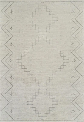 Tapis d'interieur abstrait Rug Branch Casa, beige creme, boheme - Salon, chambre